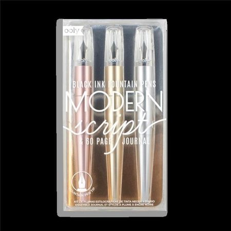 Ooly Ooly 132-093 Modern Script Fountain Pens Plus Journal - 4 Piece 132-093